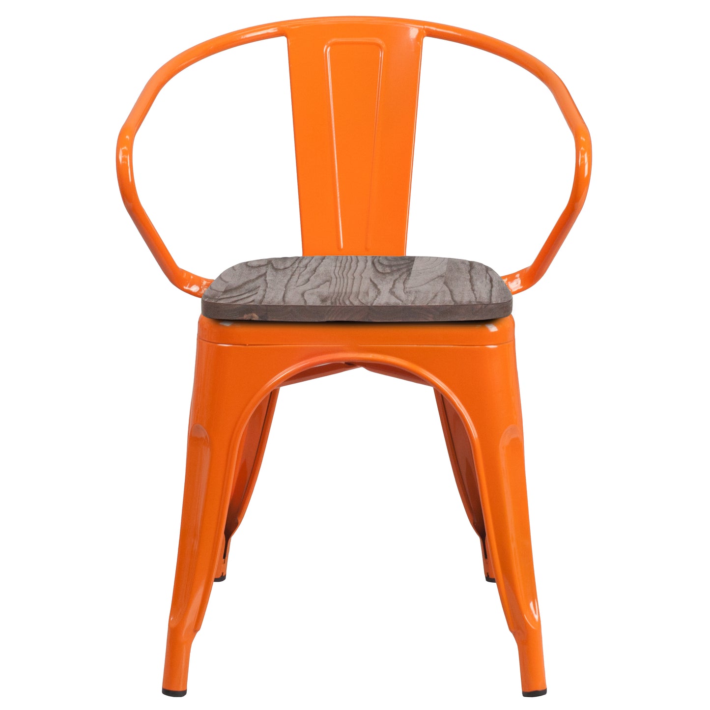 Orange Metal Chair With Arms CH-31270-OR-WD-GG