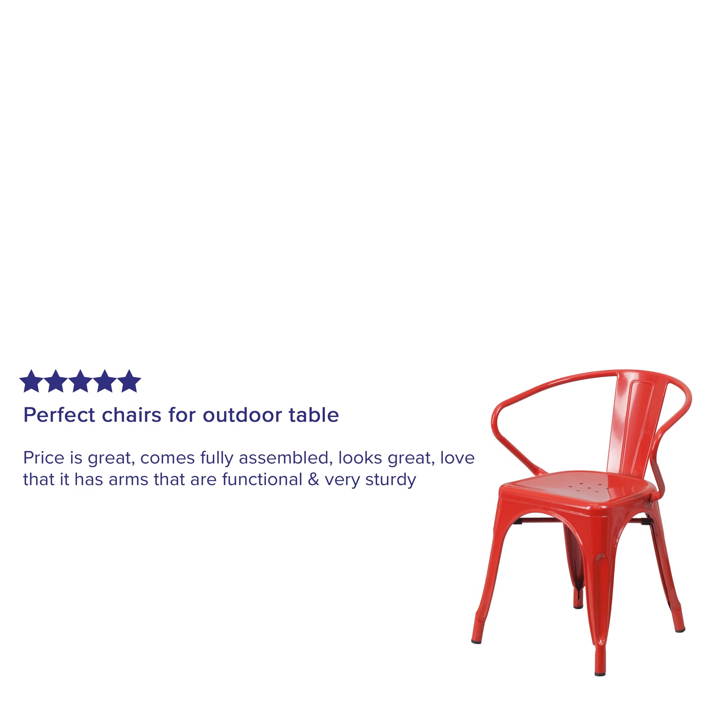 Red Metal Chair With Arms CH-31270-RED-GG