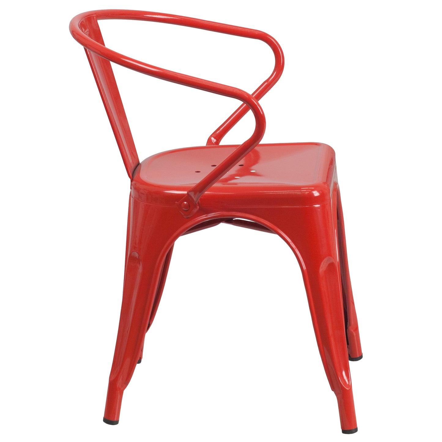 Red Metal Chair With Arms CH-31270-RED-GG