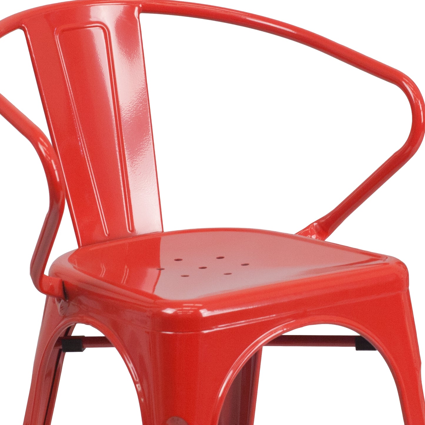 Red Metal Chair With Arms CH-31270-RED-GG