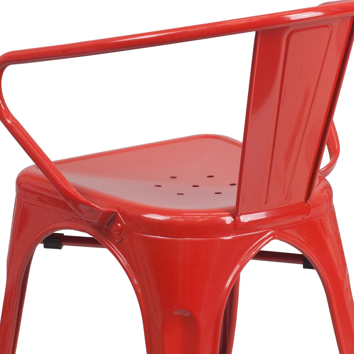 Red Metal Chair With Arms CH-31270-RED-GG