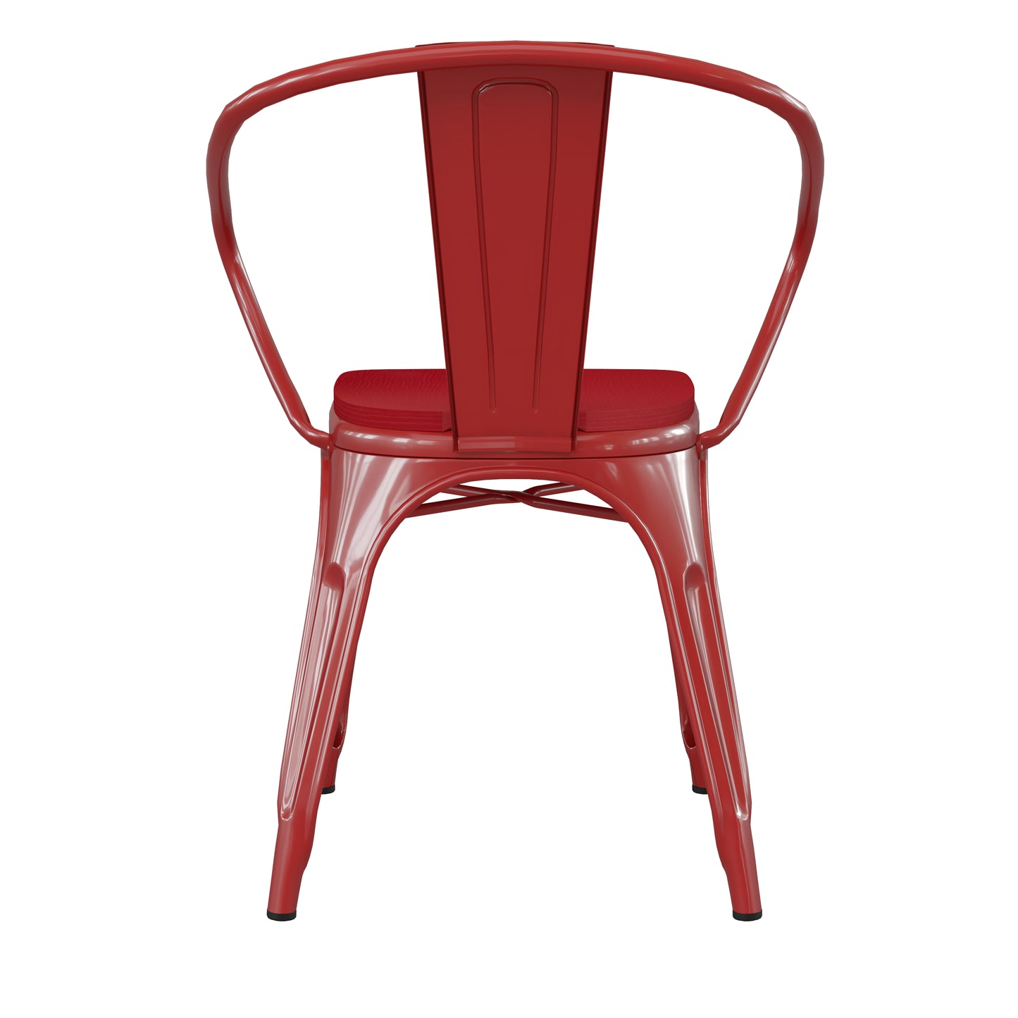 Red Metal Chair-Red Seat CH-31270-RED-PL1R-GG