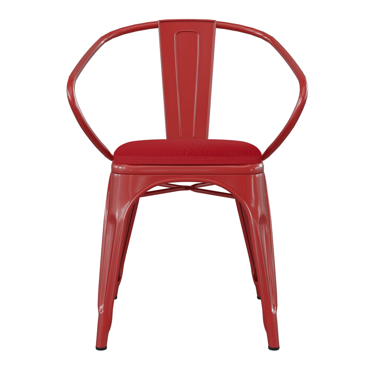 Modern Colorful Stack Chair with Arms and Poly Resin Seat for Commercial or Residential Use