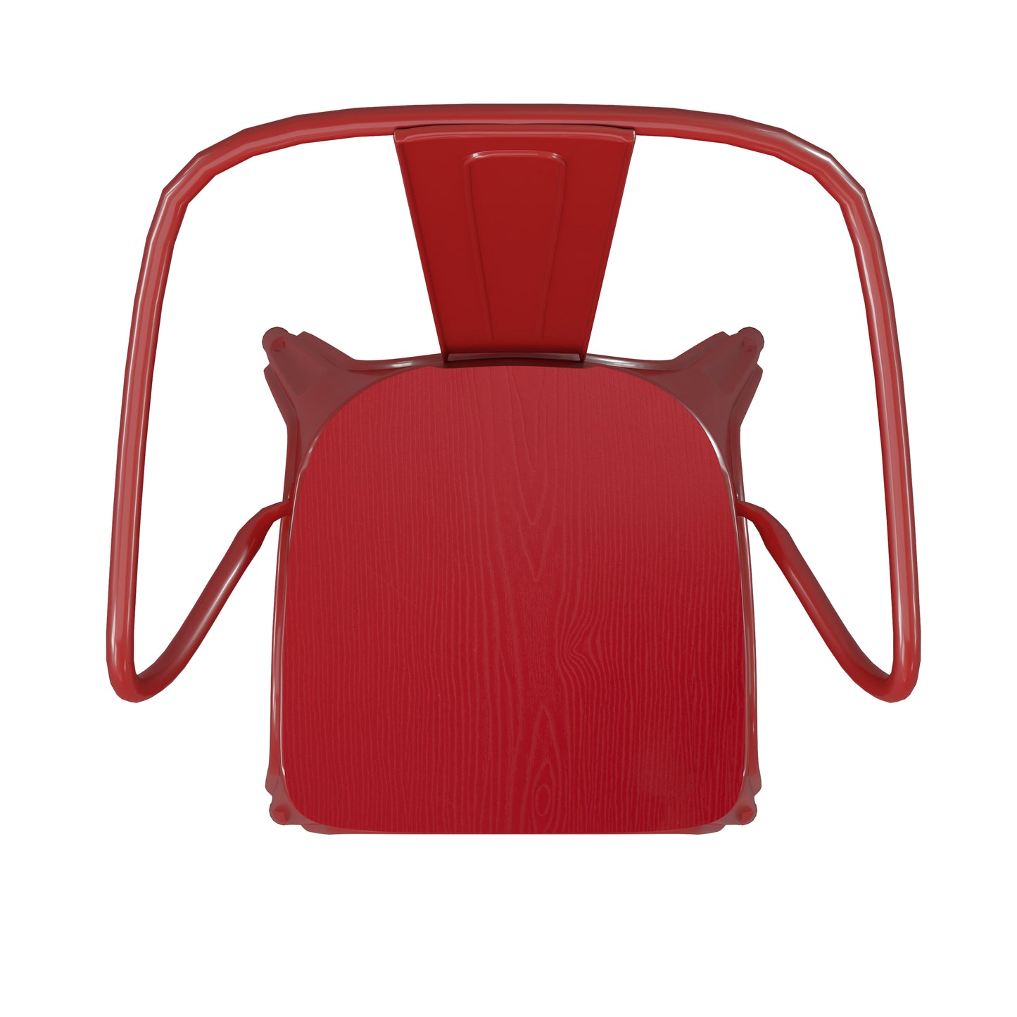 Red Metal Chair-Red Seat CH-31270-RED-PL1R-GG