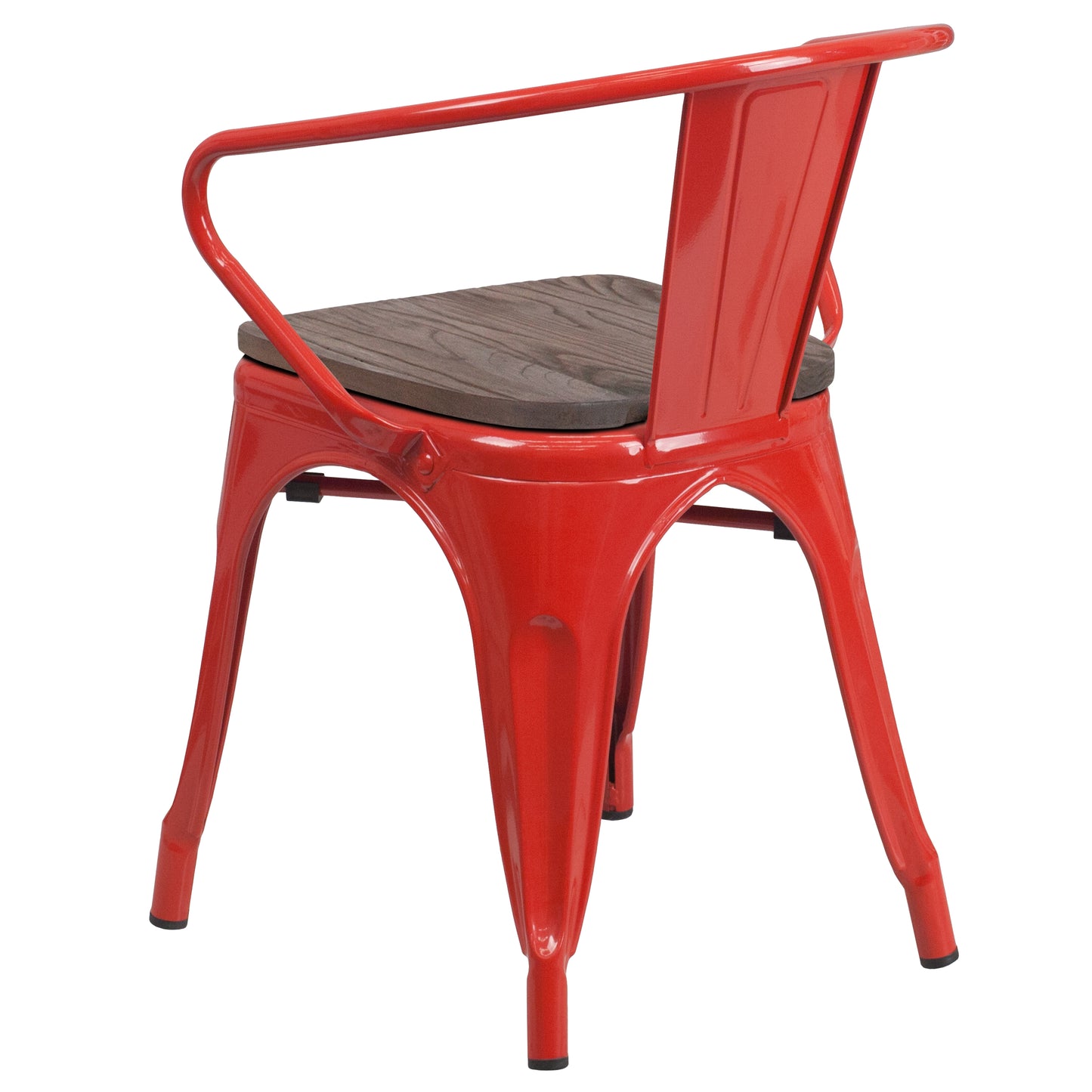 Red Metal Chair With Arms CH-31270-RED-WD-GG