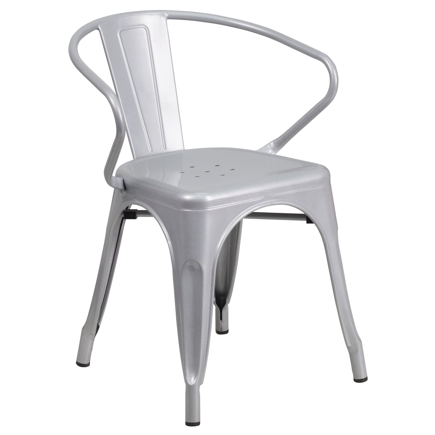 Silver Metal Chair With Arms CH-31270-SIL-GG