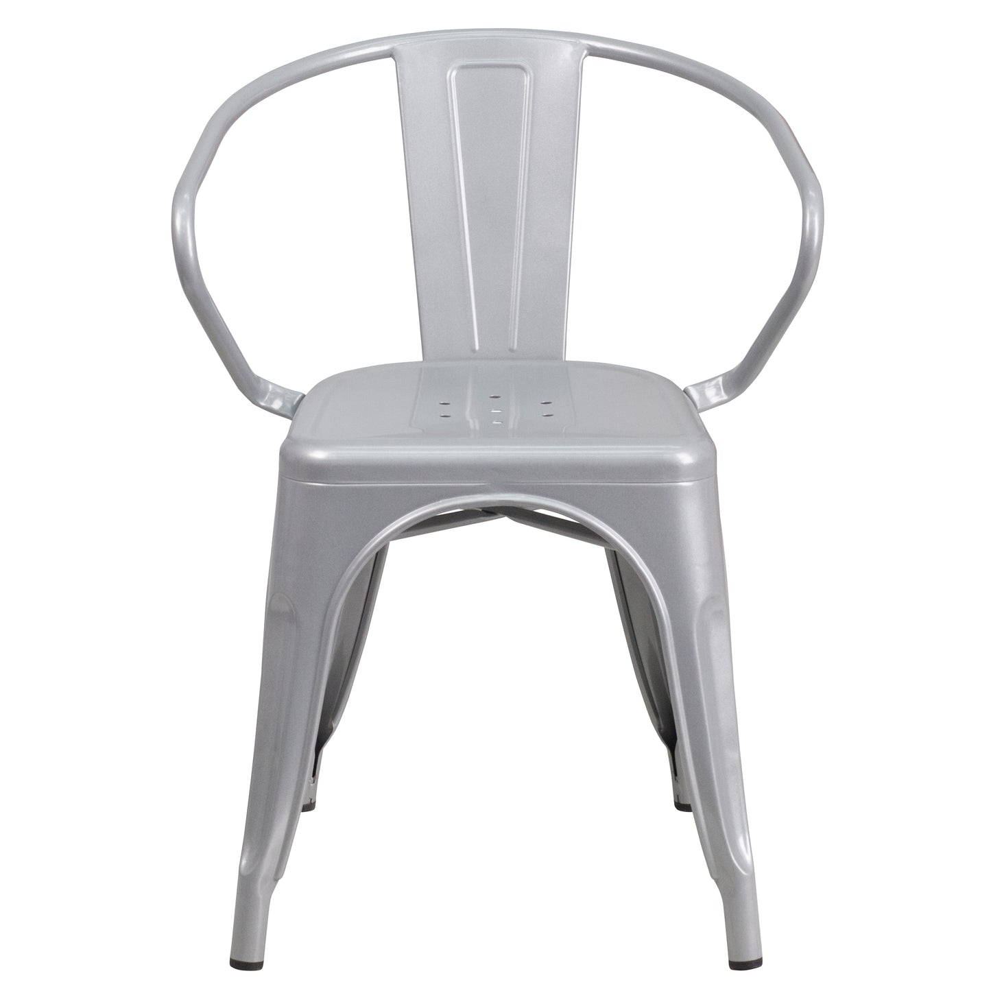 Silver Metal Chair With Arms CH-31270-SIL-GG