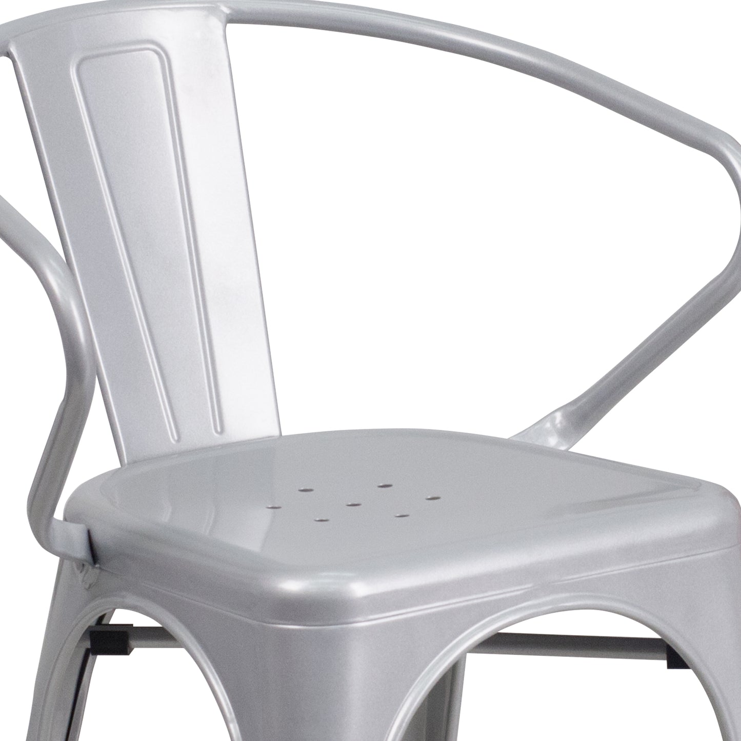 Silver Metal Chair With Arms CH-31270-SIL-GG