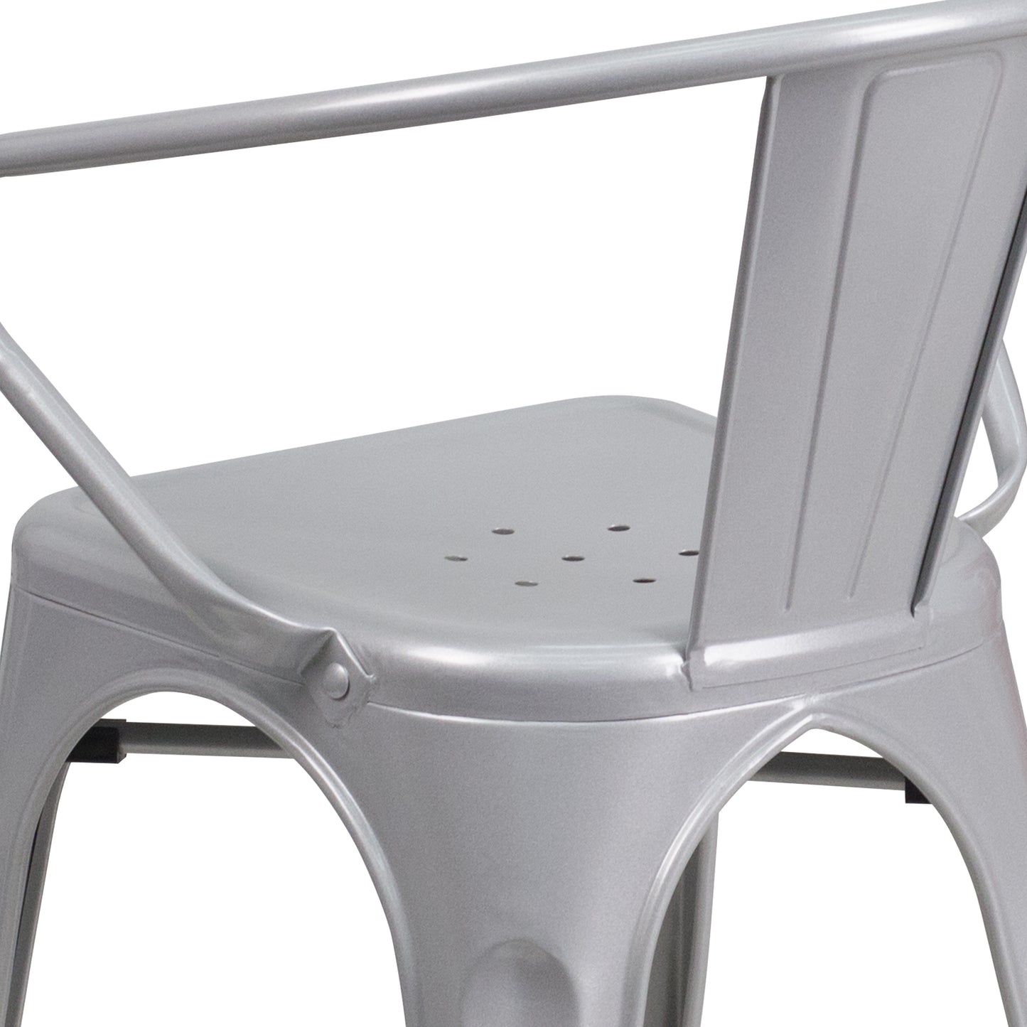 Silver Metal Chair With Arms CH-31270-SIL-GG