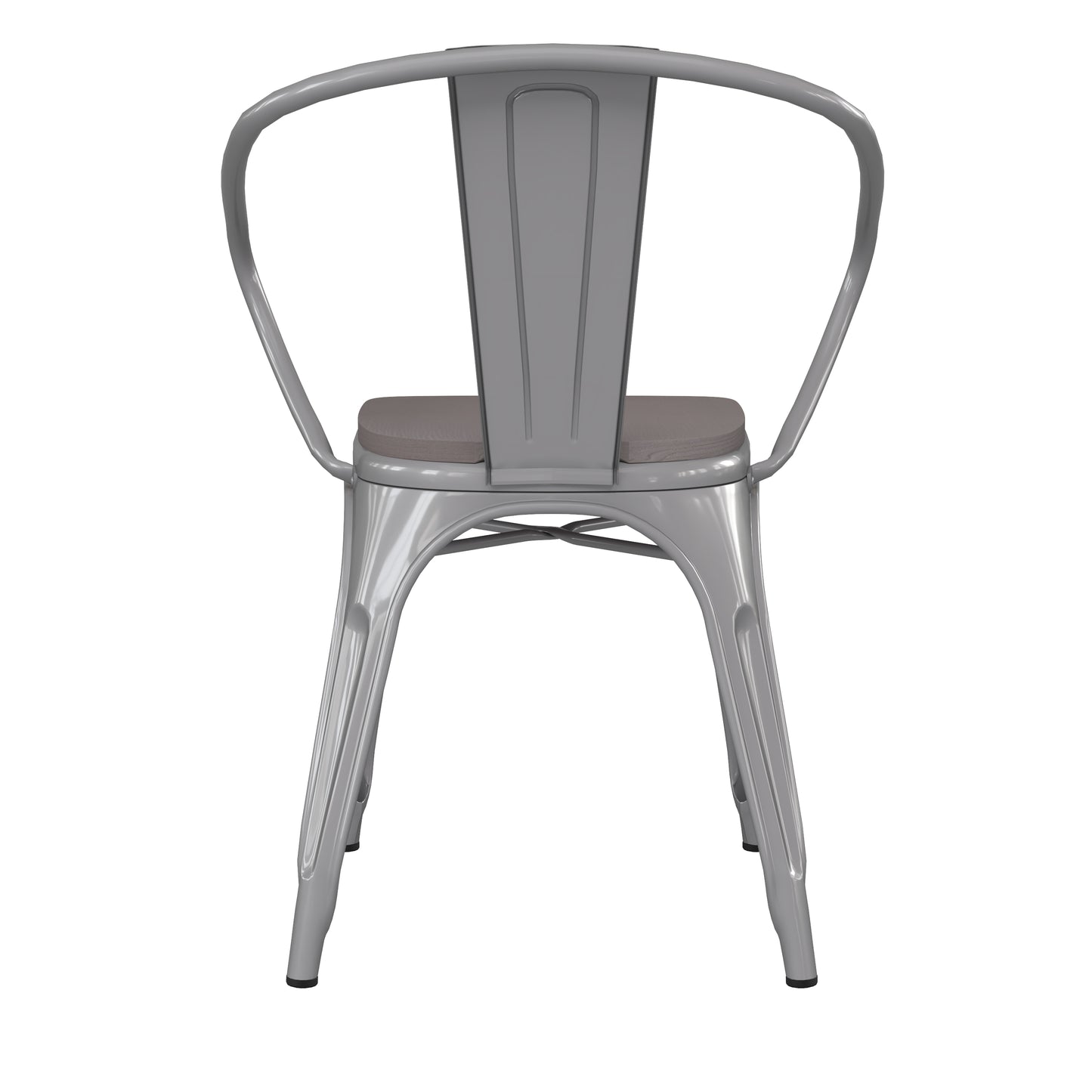 Silver Metal Chair-Gray Seat CH-31270-SIL-PL1G-GG