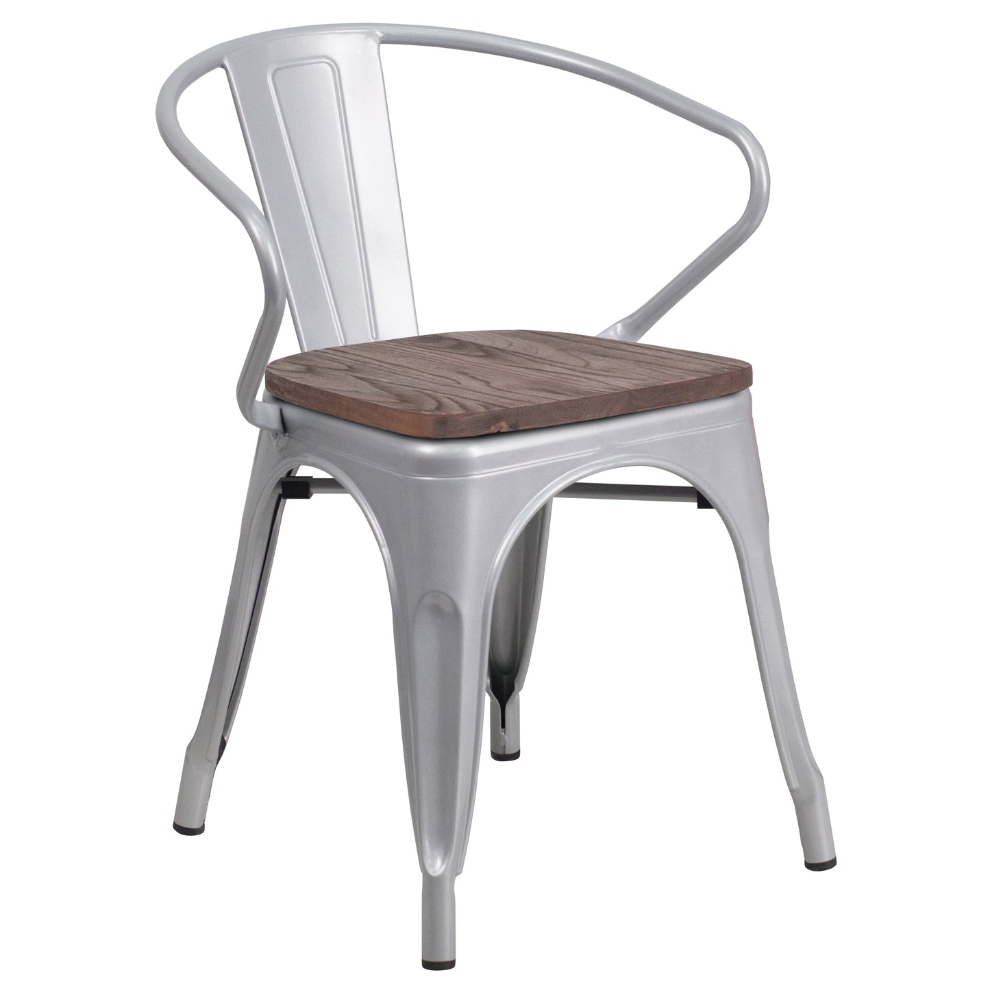 Silver Metal Chair With Arms CH-31270-SIL-WD-GG