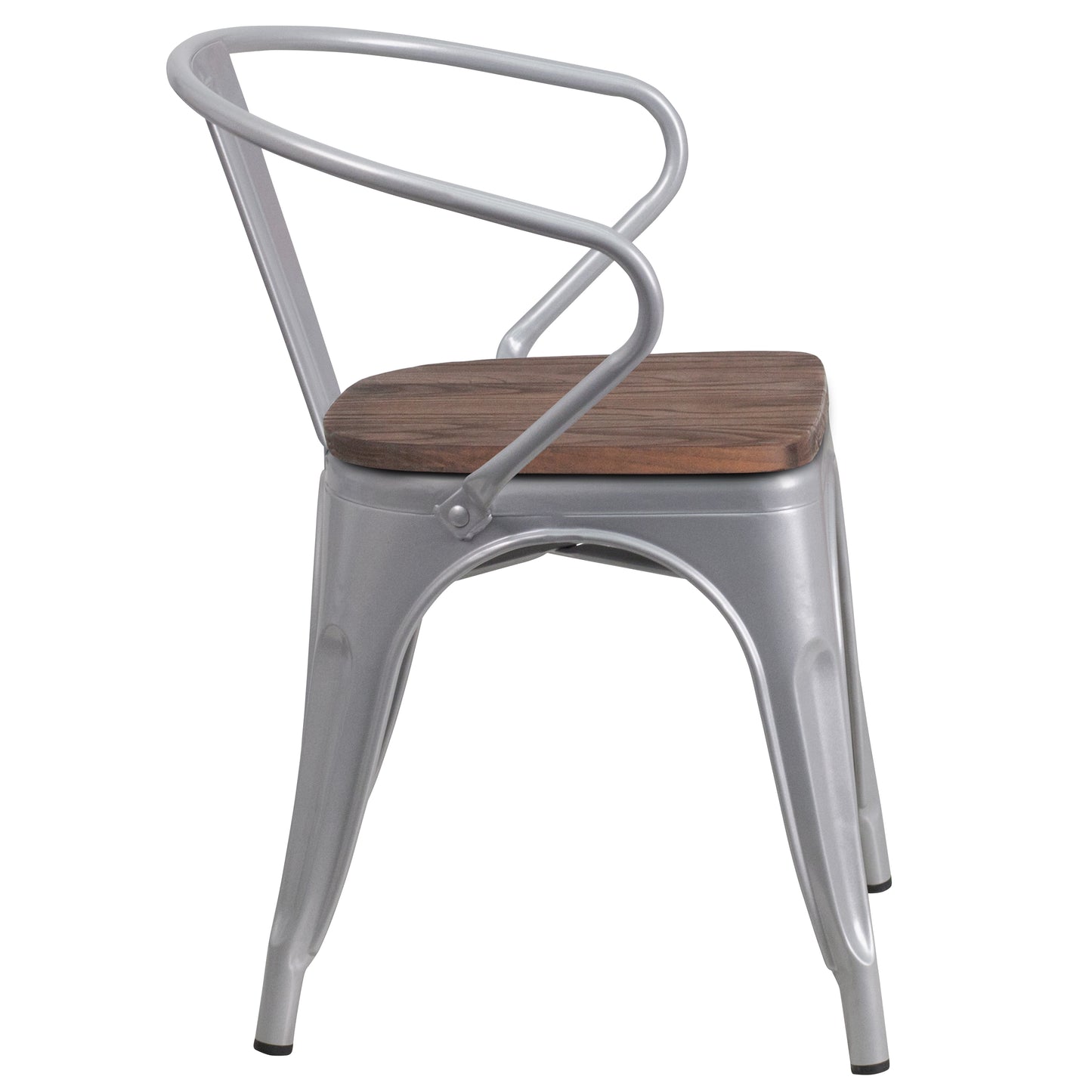 Silver Metal Chair With Arms CH-31270-SIL-WD-GG