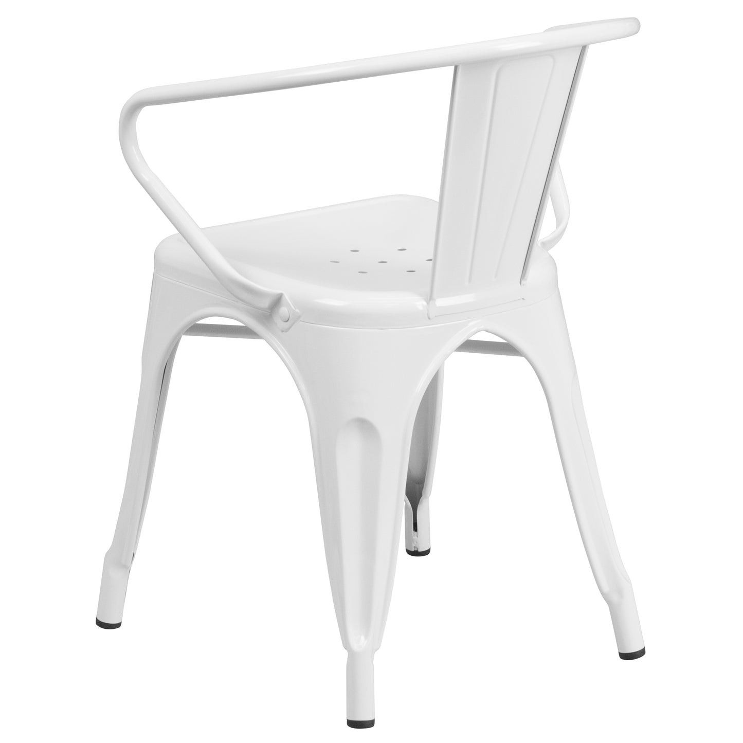 White Metal Chair With Arms CH-31270-WH-GG