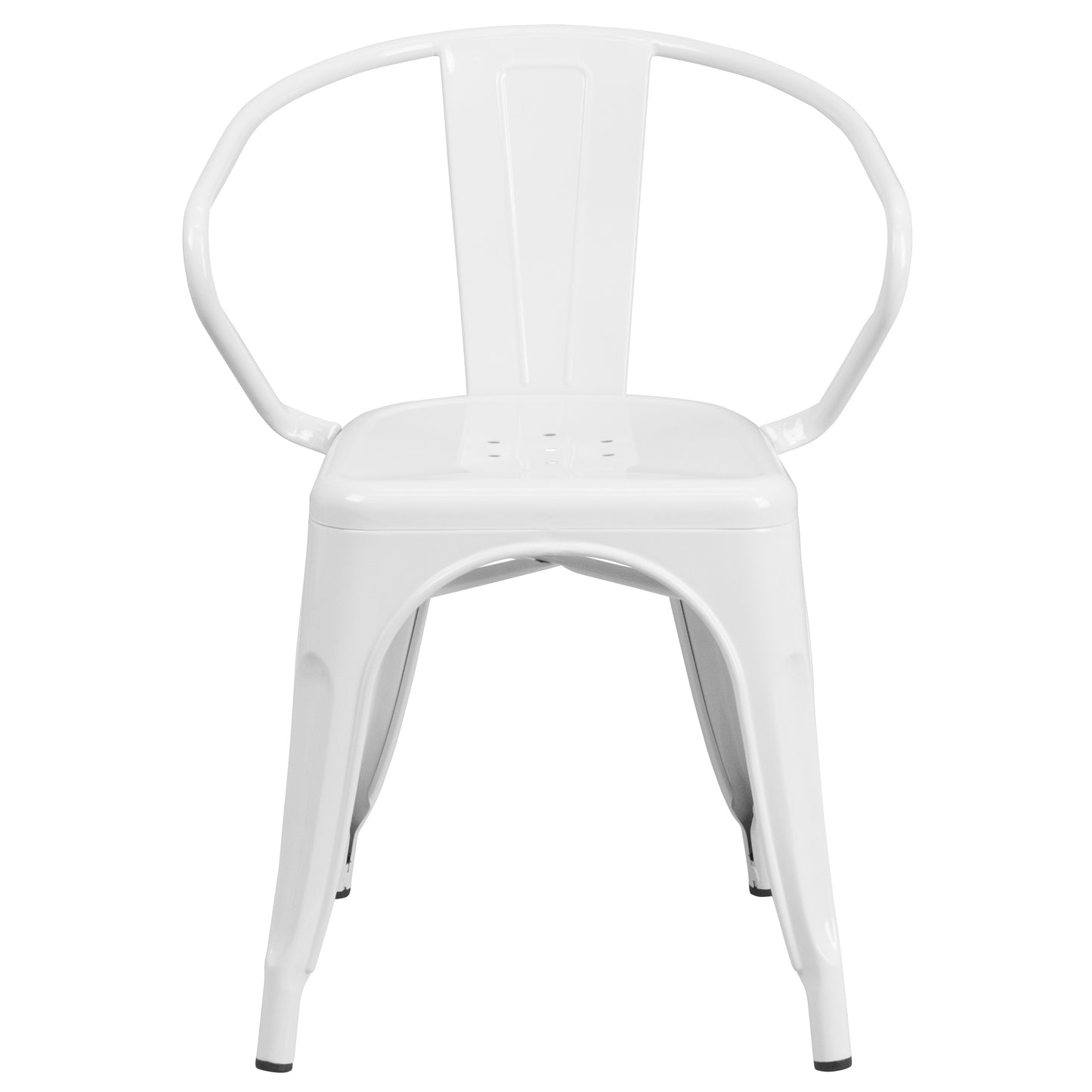 White Metal Chair With Arms CH-31270-WH-GG