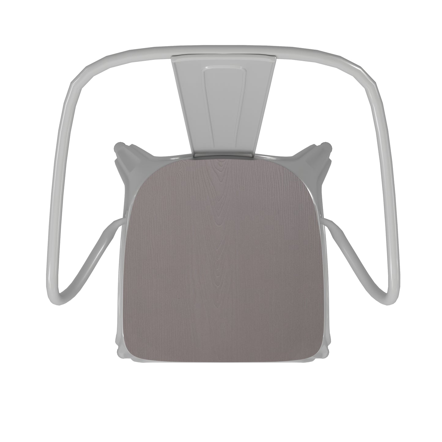 White Metal Chair-Gray Seat CH-31270-WH-PL1G-GG