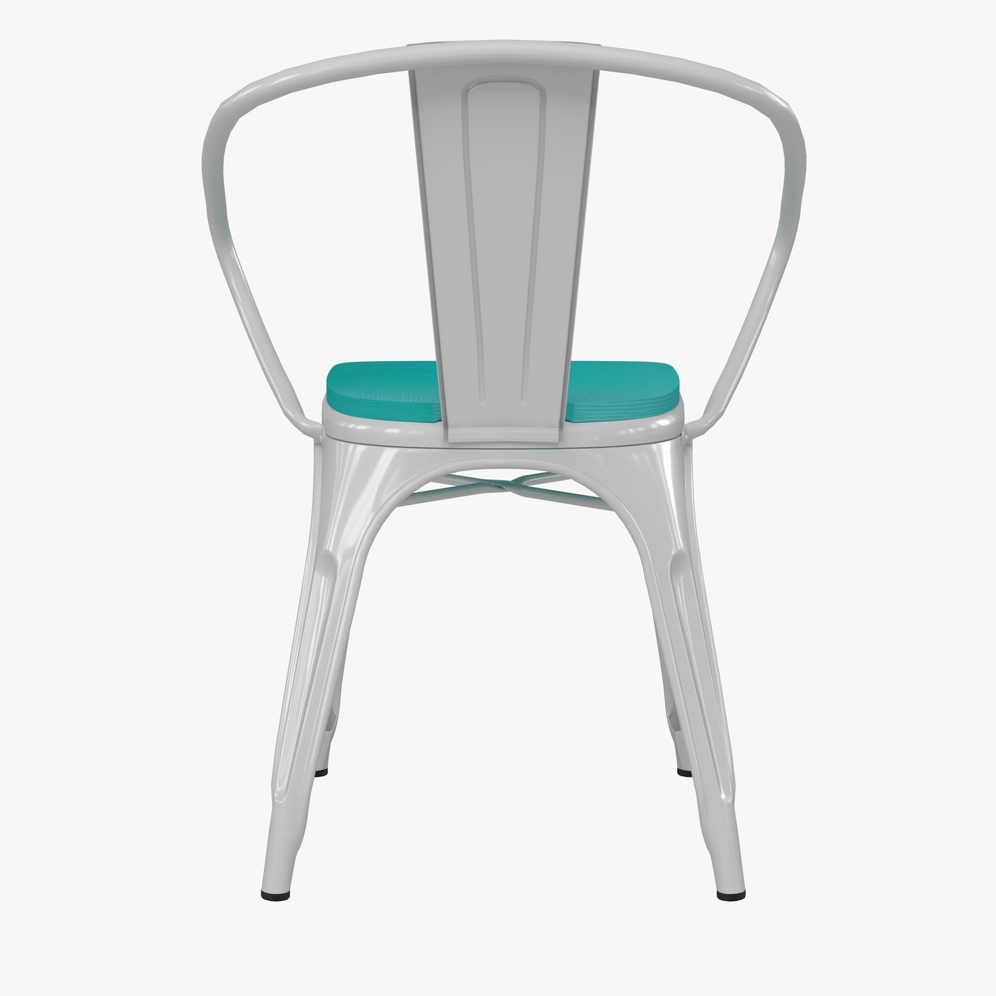 Modern Colorful Stack Chair with Arms and Poly Resin Seat for Commercial or Residential Use