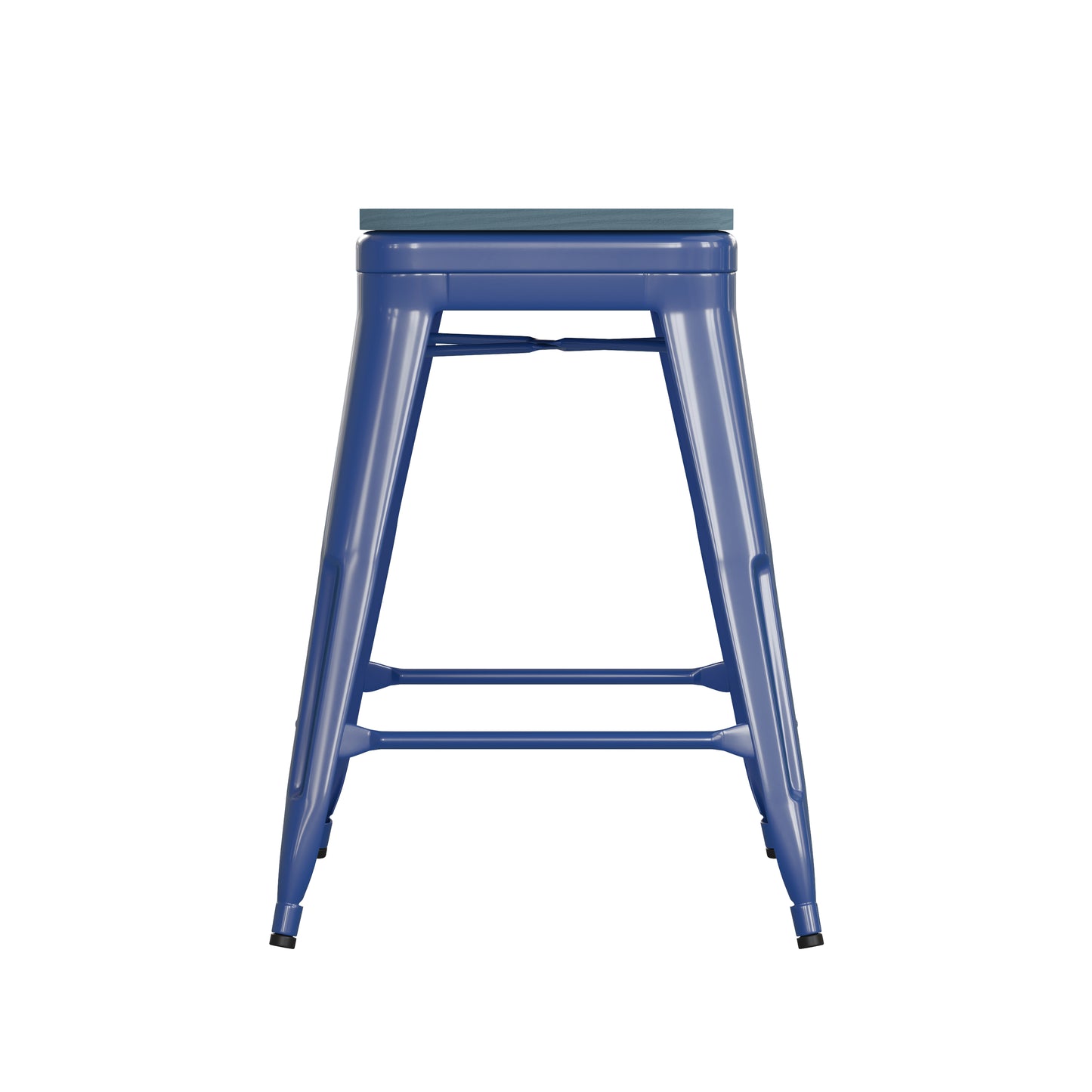 24" Blue Stool-Teal Blue Seat CH-31320-24-BL-PL2C-GG