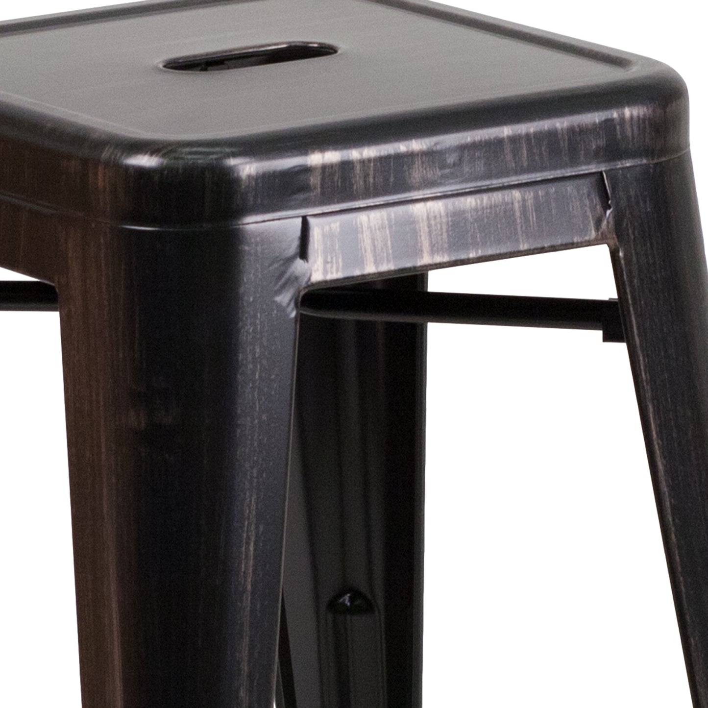 24" Aged Black NoBack Stool CH-31320-24-BQ-GG