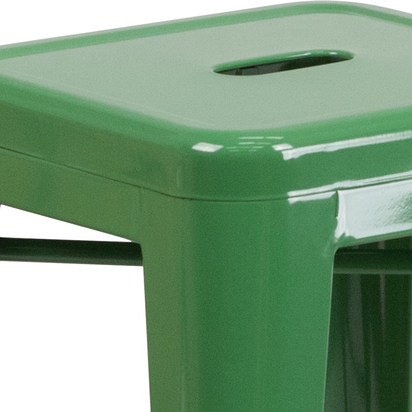 24" Green No Back Metal Stool CH-31320-24-GN-GG