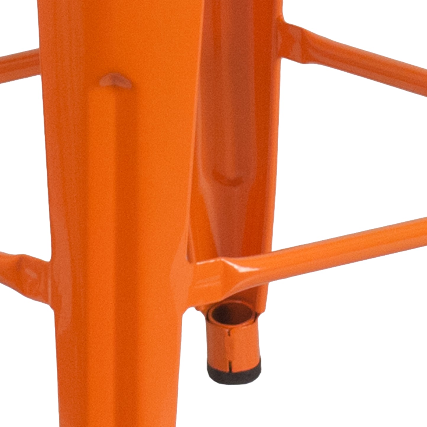 24" Orange No Back Metal Stool CH-31320-24-OR-GG