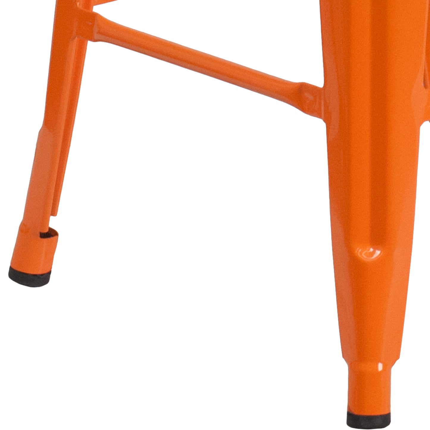 24" Orange No Back Metal Stool CH-31320-24-OR-GG