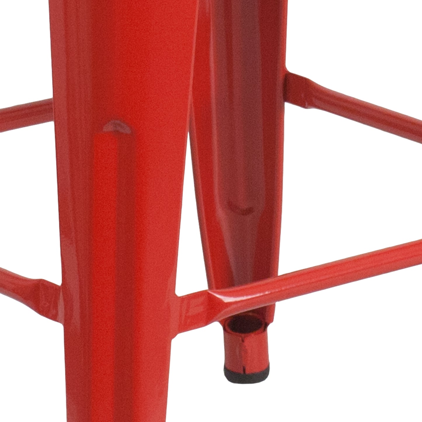 24" Red No Back Metal Stool CH-31320-24-RED-GG