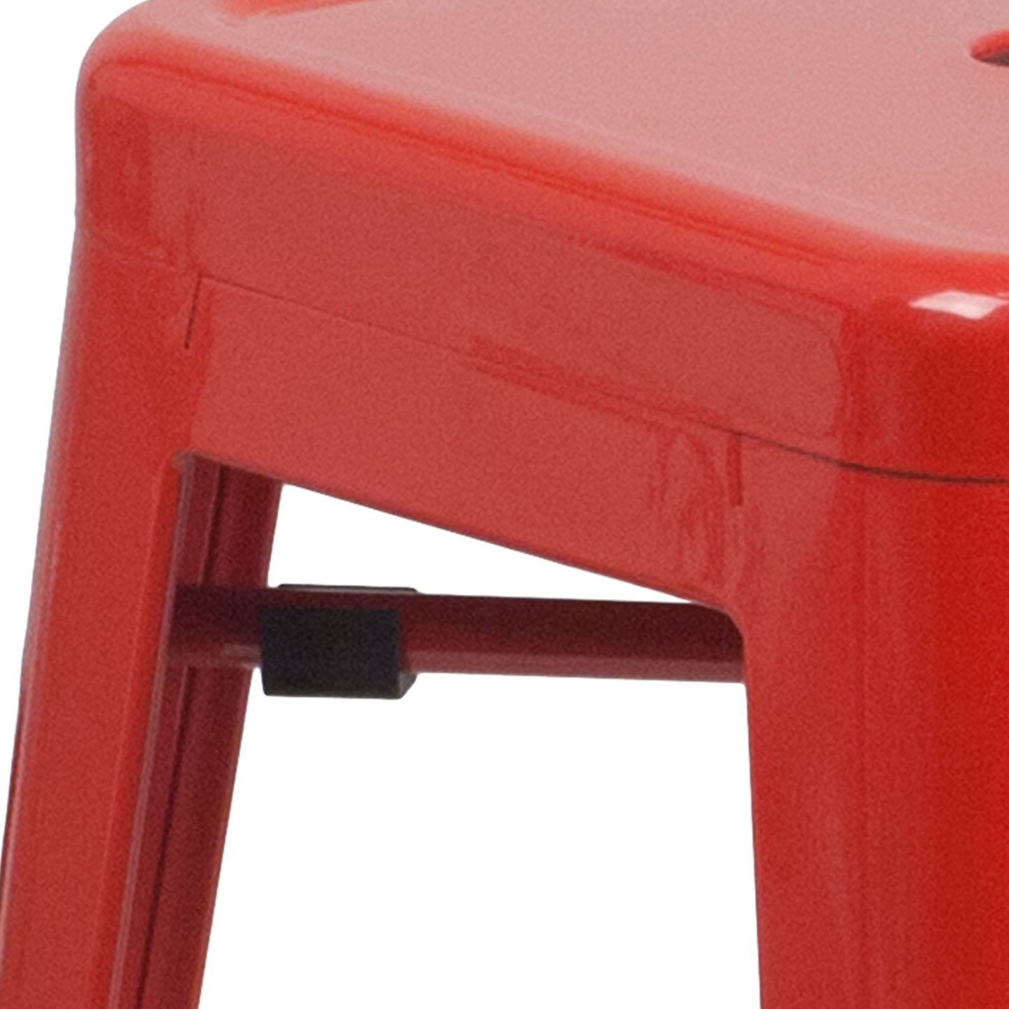 24" Red No Back Metal Stool CH-31320-24-RED-GG