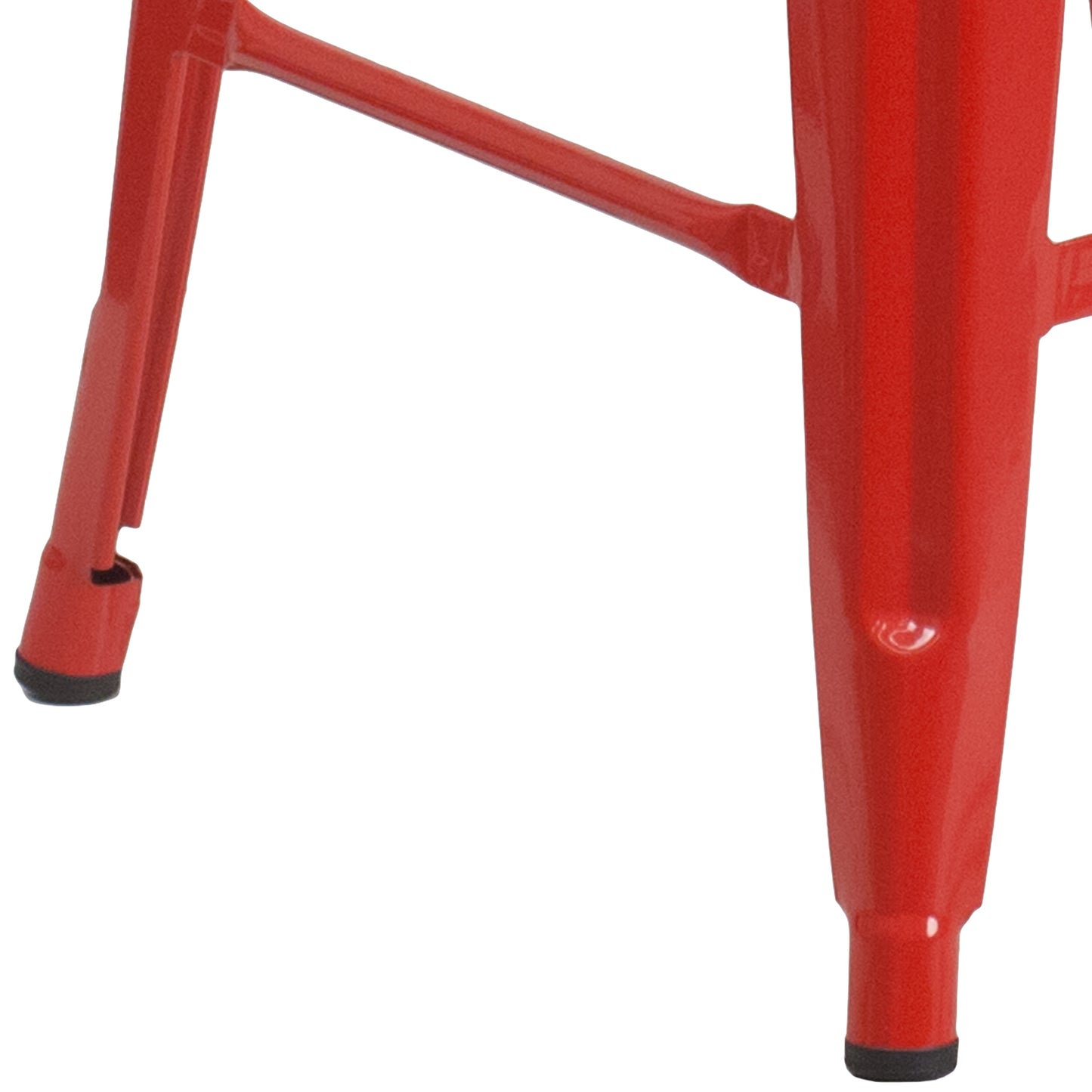 24" Red No Back Metal Stool CH-31320-24-RED-GG