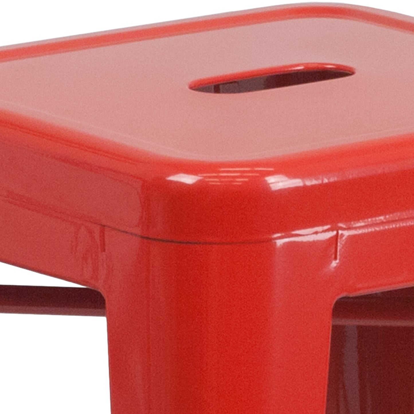 24" Red No Back Metal Stool CH-31320-24-RED-GG