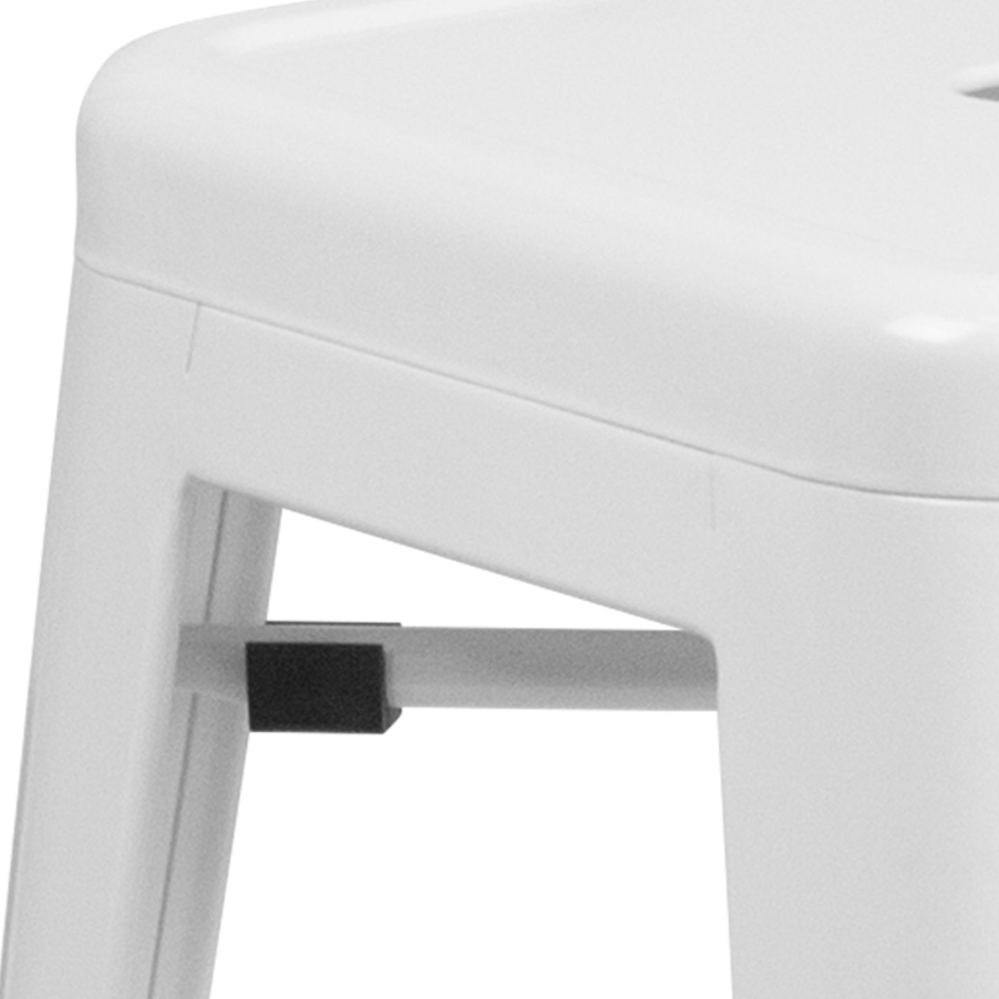 24" White No Back Metal Stool CH-31320-24-WH-GG