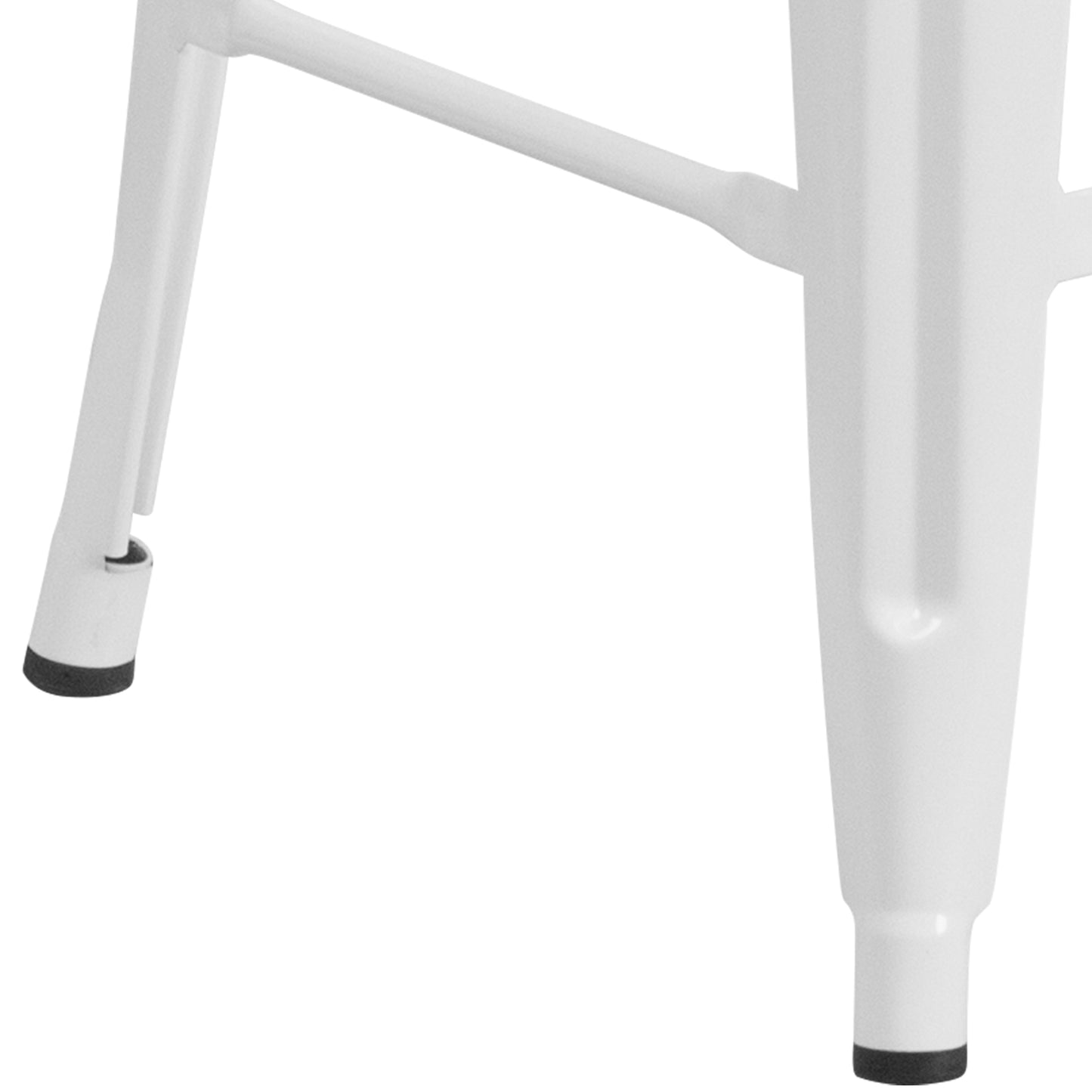 24" White No Back Metal Stool CH-31320-24-WH-GG