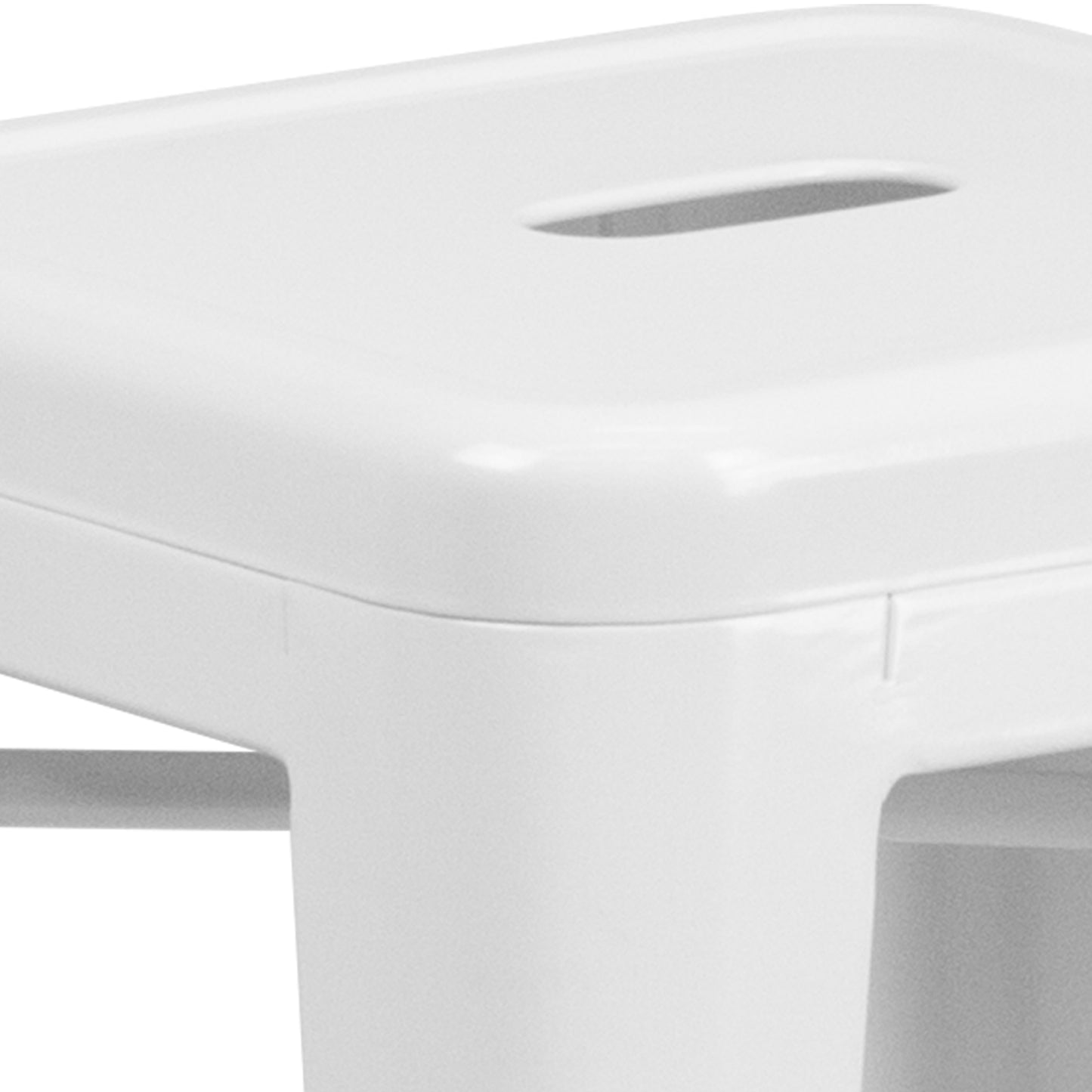 24" White No Back Metal Stool CH-31320-24-WH-GG