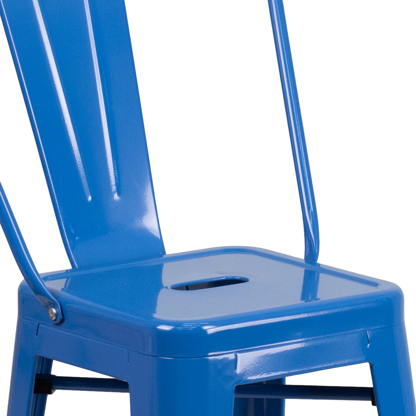 24" Blue Metal Outdoor Stool CH-31320-24GB-BL-GG