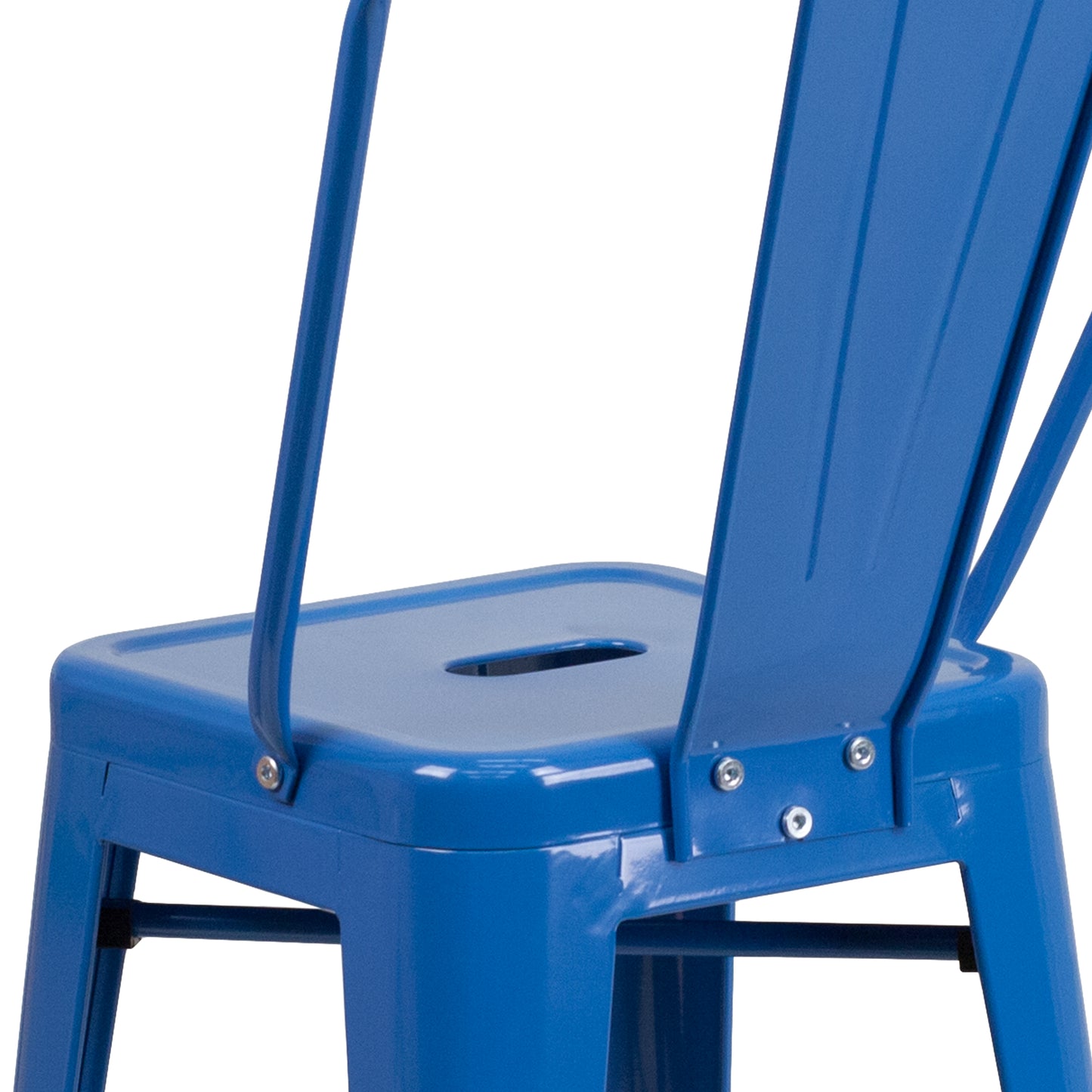 24" Blue Metal Outdoor Stool CH-31320-24GB-BL-GG