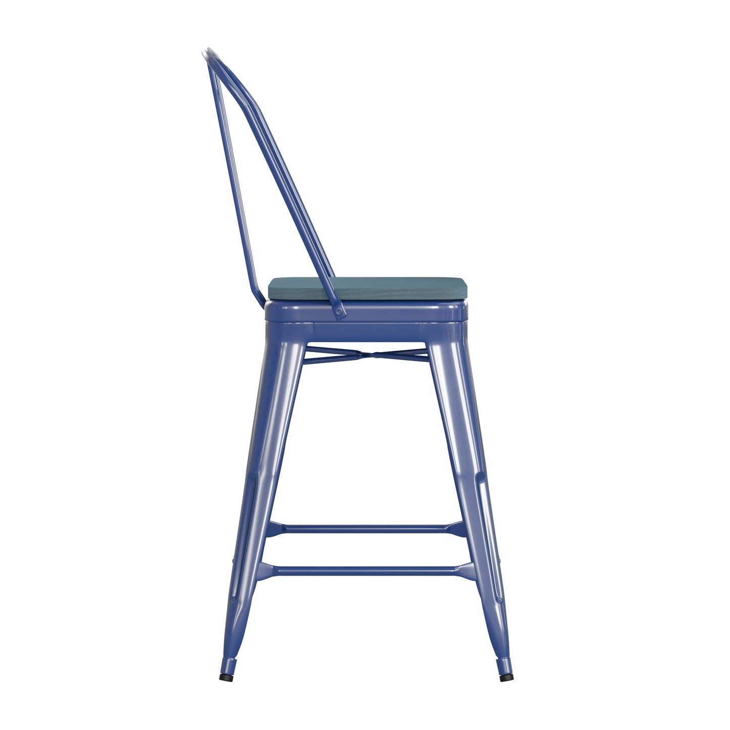 24" Blue Stool-Teal Seat CH-31320-24GB-BL-PL2C-GG