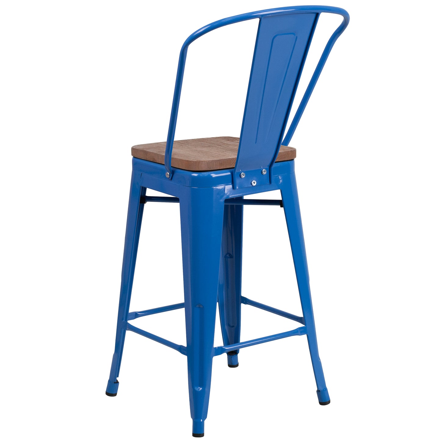 24" Blue Metal Counter Stool CH-31320-24GB-BL-WD-GG