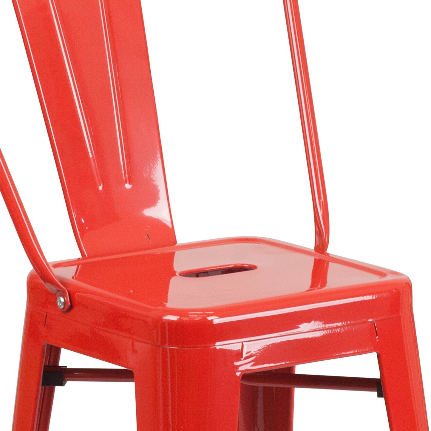 24" Red Metal Outdoor Stool CH-31320-24GB-RED-GG