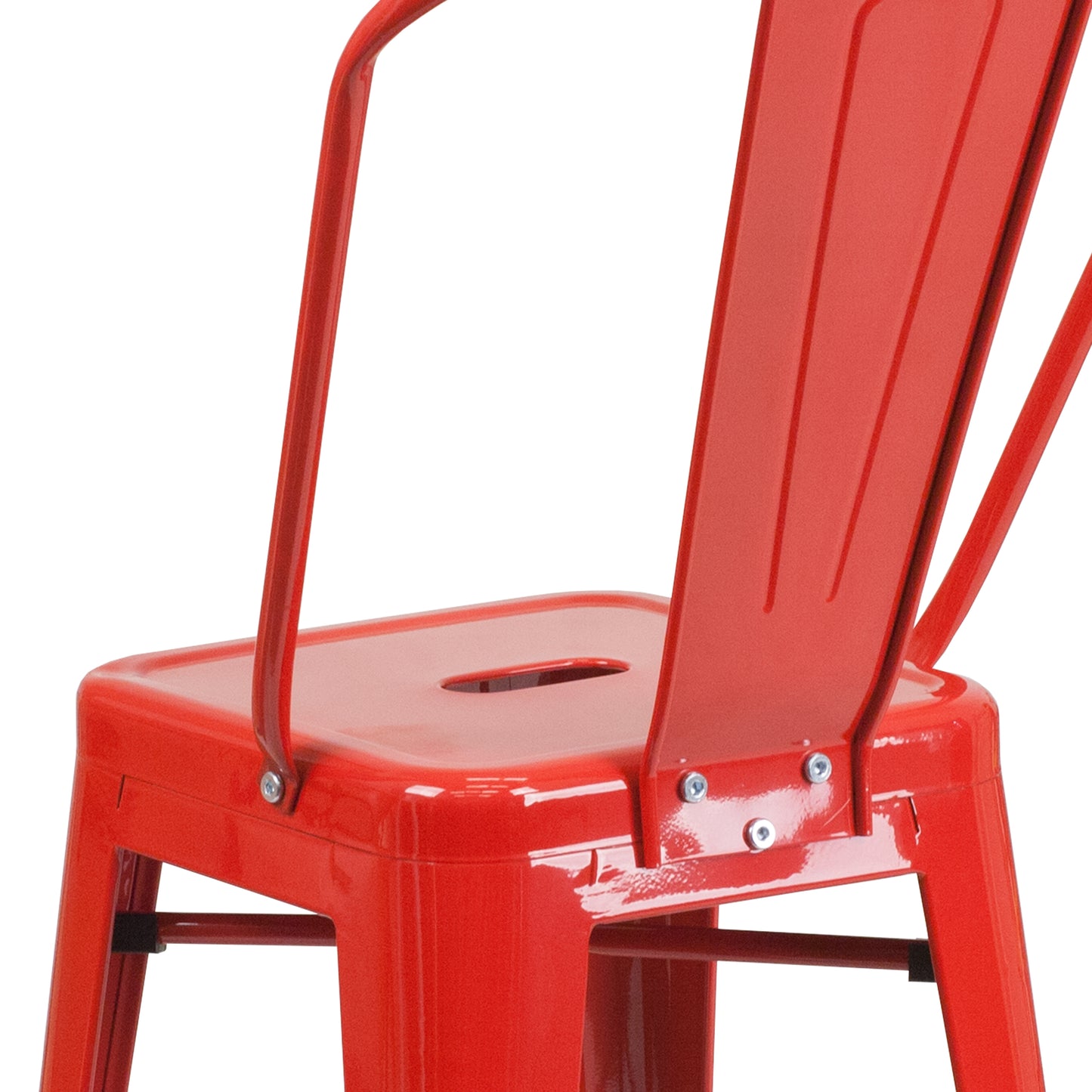 24" Red Metal Outdoor Stool CH-31320-24GB-RED-GG