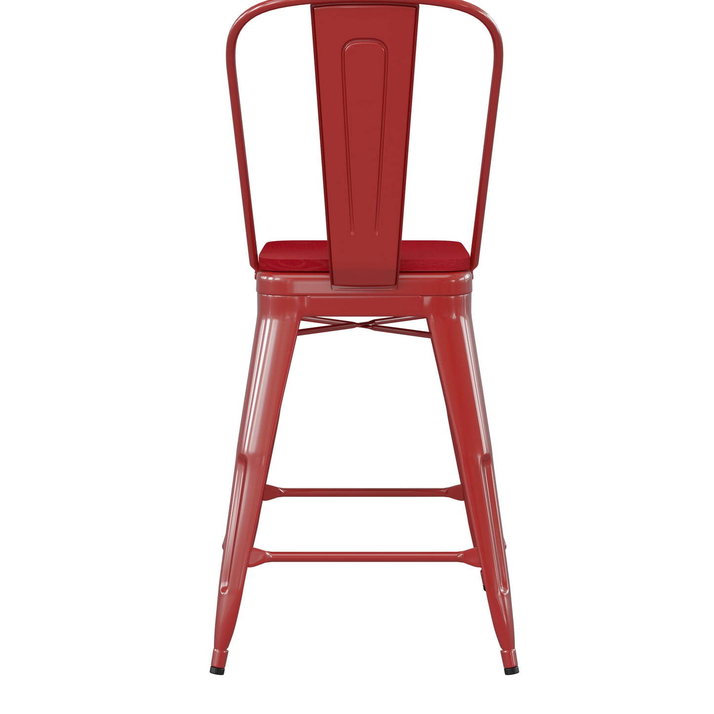 24" Red Stool-Red Seat CH-31320-24GB-RED-PL2R-GG