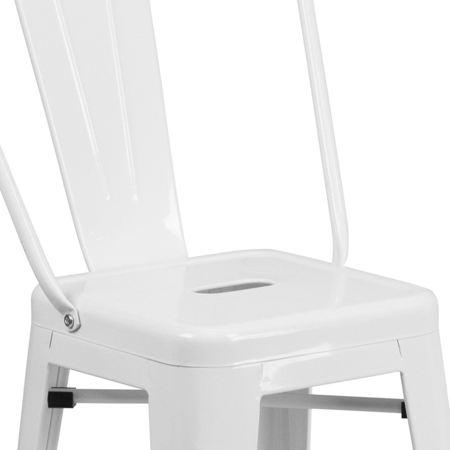 24" White Metal Outdoor Stool CH-31320-24GB-WH-GG