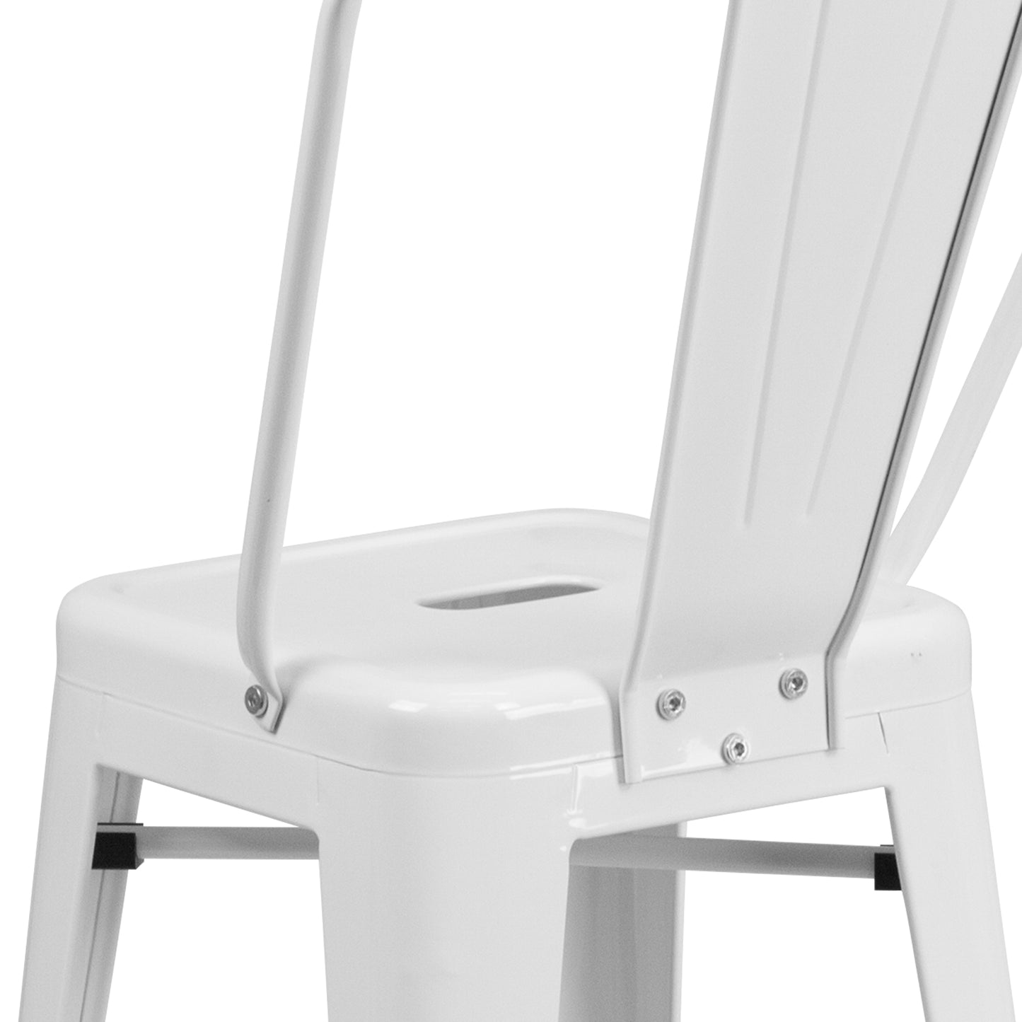 24" White Metal Outdoor Stool CH-31320-24GB-WH-GG