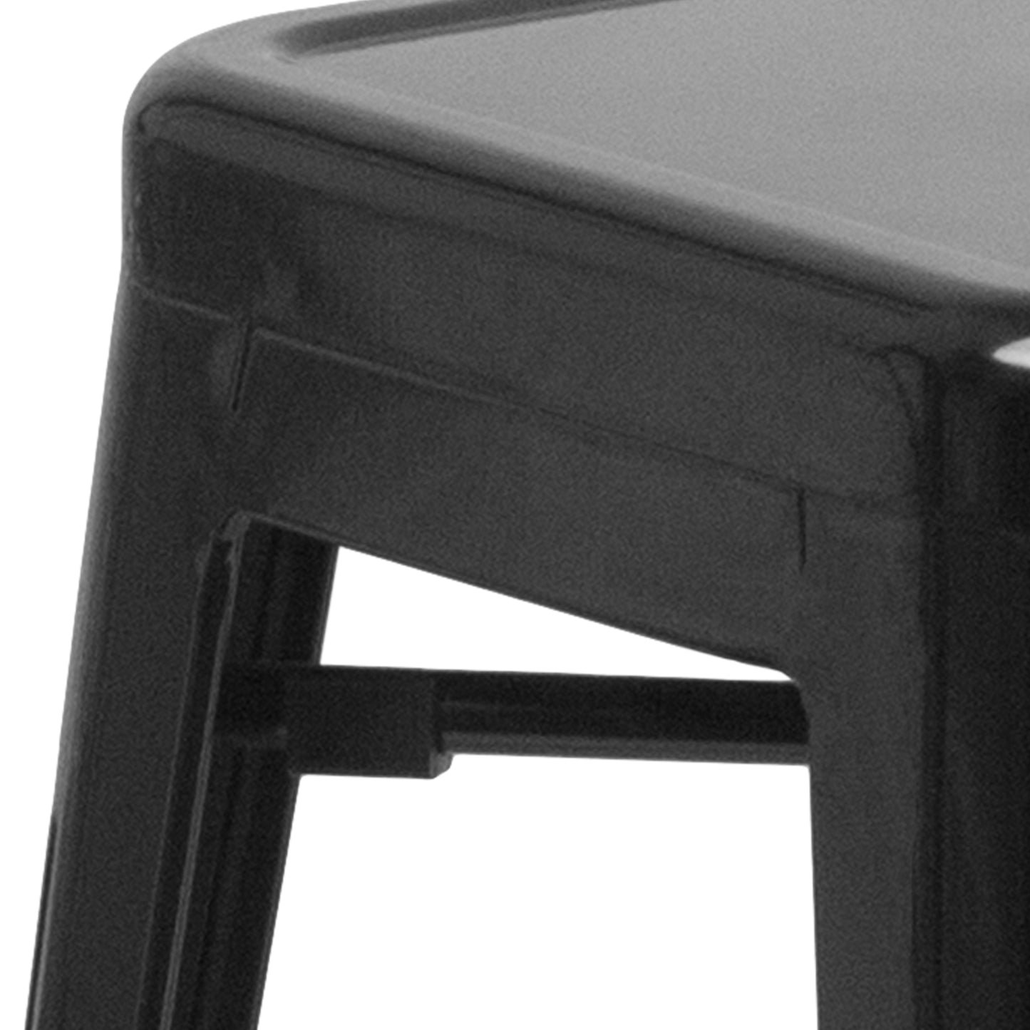 30" Black No Back Metal Stool CH-31320-30-BK-GG