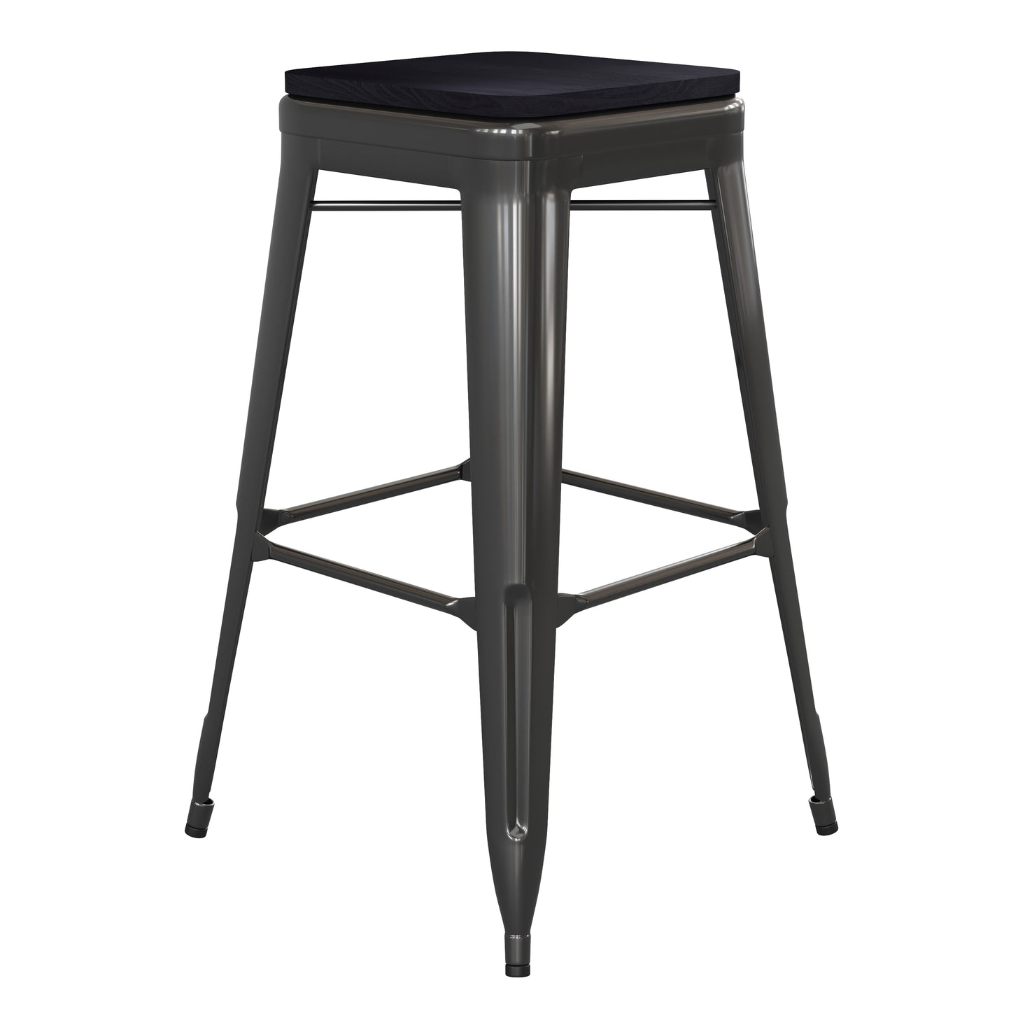 30" Black Stool-30" Black Seat CH-31320-30-BK-PL2B-GG