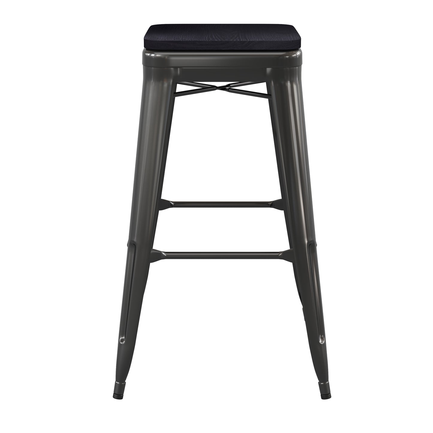 30" Black Stool-30" Black Seat CH-31320-30-BK-PL2B-GG