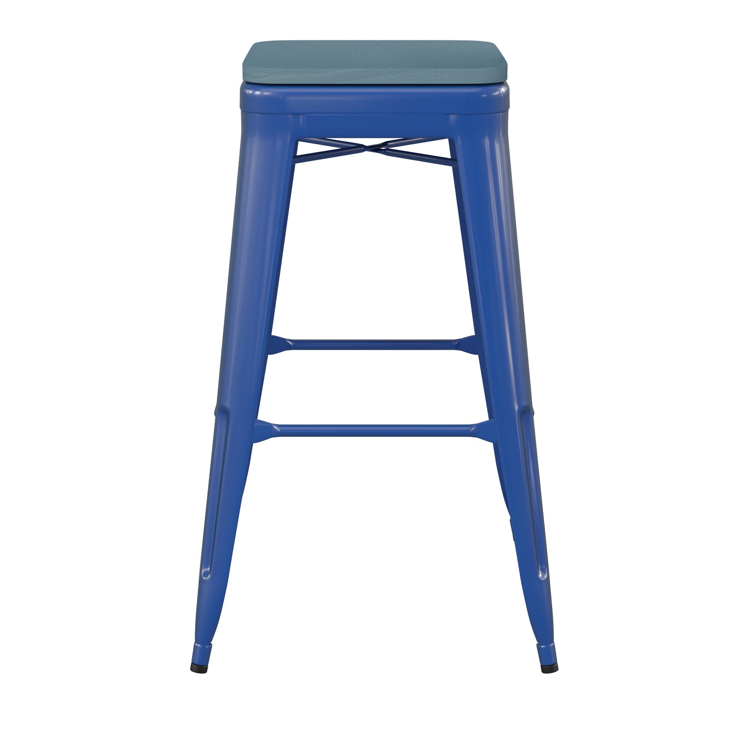 30" Blue Stool-Teal Blue Seat CH-31320-30-BL-PL2C-GG