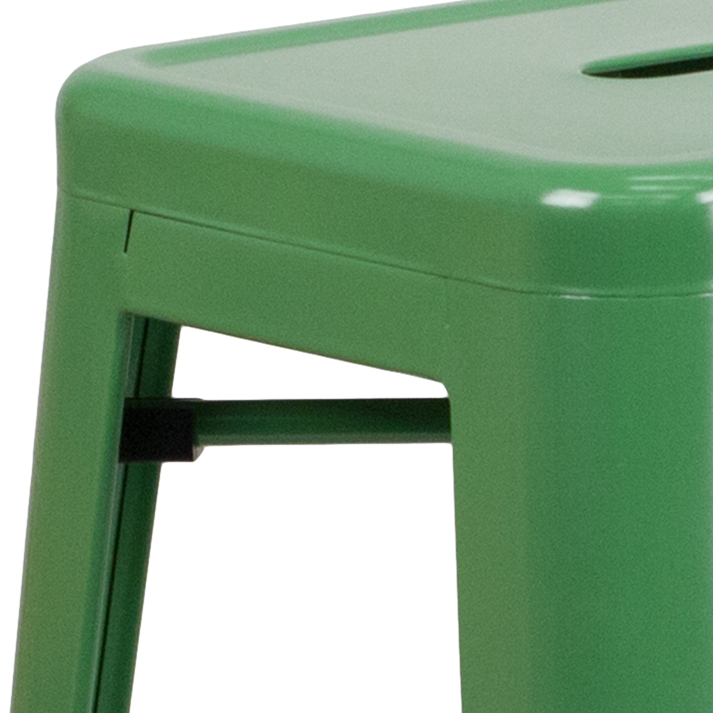 30" Green No Back Metal Stool CH-31320-30-GN-GG