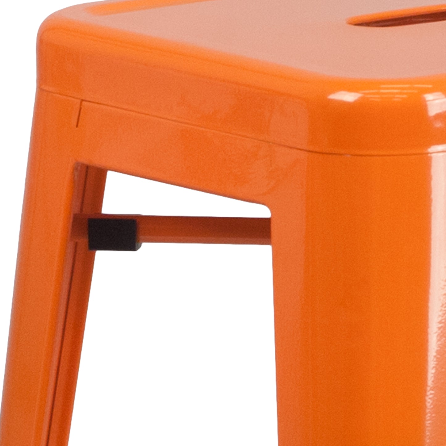 30" Orange No Back Metal Stool CH-31320-30-OR-GG