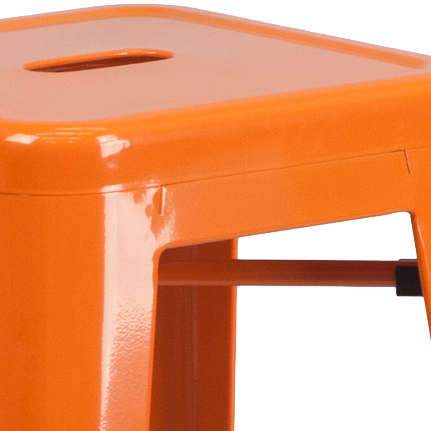 30" Orange No Back Metal Stool CH-31320-30-OR-GG