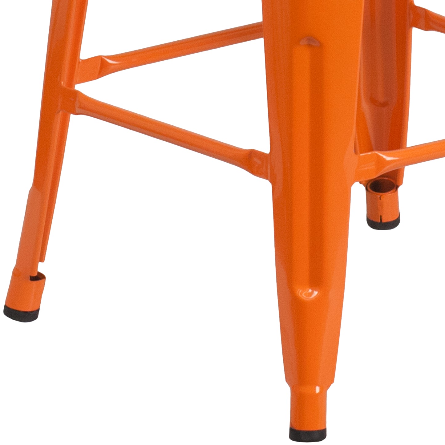 30" Orange Metal Barstool CH-31320-30-OR-WD-GG