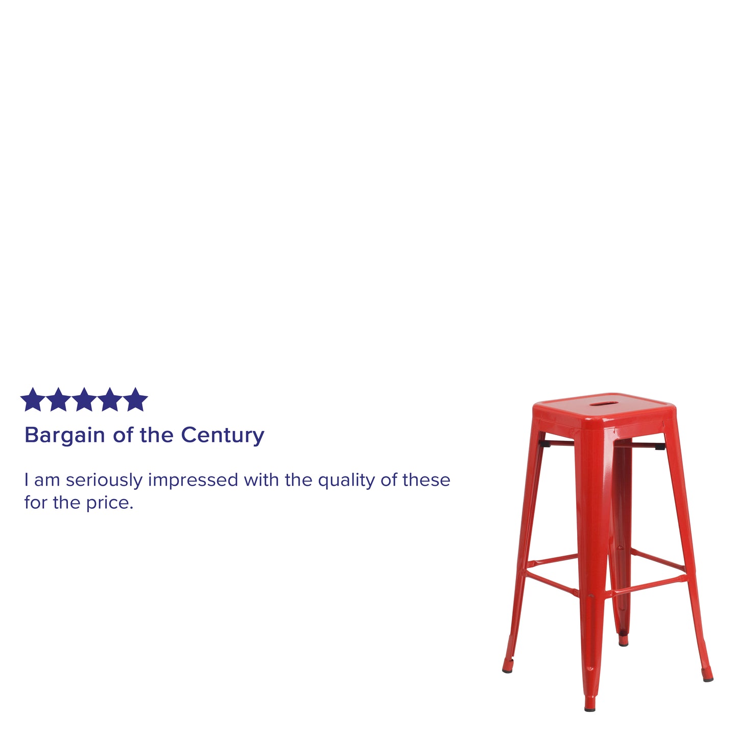 30" Red No Back Metal Stool CH-31320-30-RED-GG